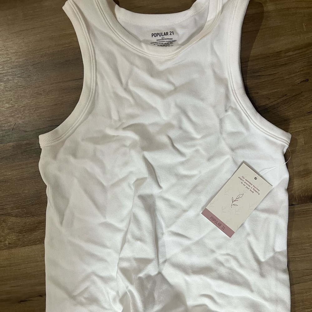 Popular 21 White Tank Top